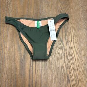 J. Crew Green 1989 Heritage Bikini Bottom Cheeky XXS Vacation High Leg Beach